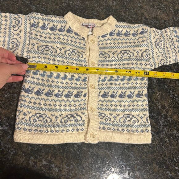 Harlequin Designs Vintage 90s Toddler Baby Sweater 100% Cotton 24 M cars Bunnies - Picture 5 of 6